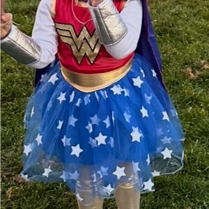 Wonder woman Superhero Costume for Kids - Red, Blue, and Gold